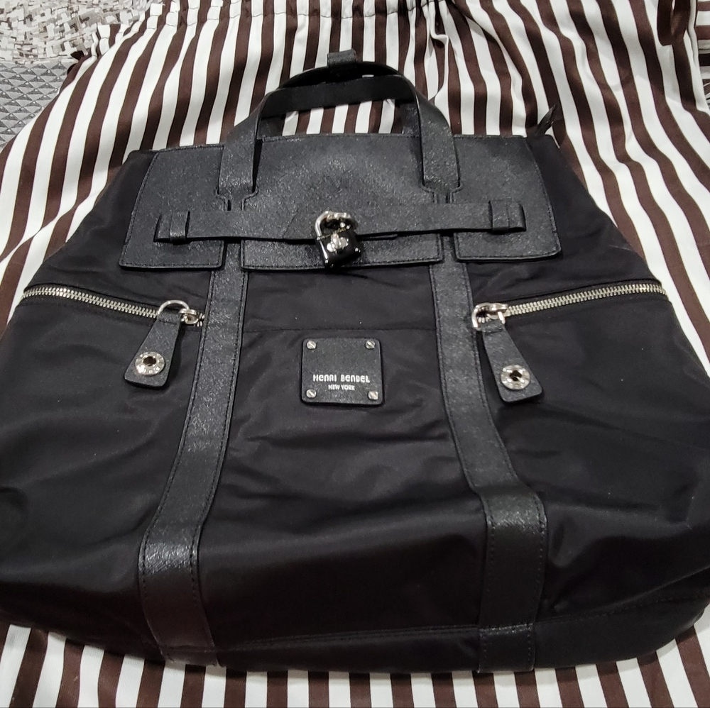 Henri Bendel Large Jetsetter Black and Silver